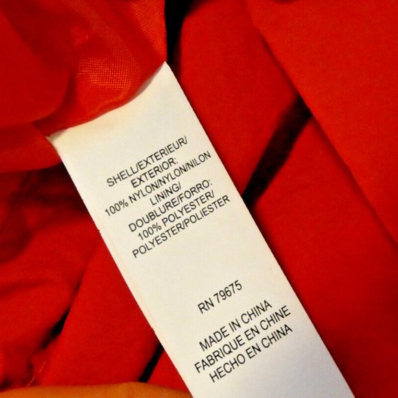 Lucky Brand Jacket Red Nylon Wind Rain Warm Long Sleeve size L - Picture 9 of 10